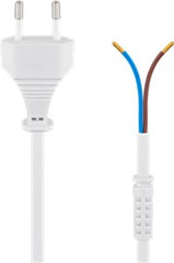 Cable with Euro Plug for Assembly, 1.5 m, White