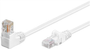 CAT 5e Patch Cable 1x 90Â° Angled, U/UTP, white