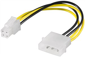 PC Power Cable/Adapter, 5.25 Inch Male to ATX12 P4, 4-Pin