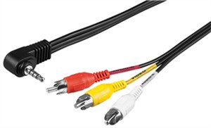 Adapter Cable, Composite Audio/Video to 3.5Â mm