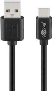 USB 2.0 Cable (USB-Câ¢ to USB A), Black