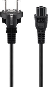 Mains Cable (Earthing Contact), 1.8 m, Black