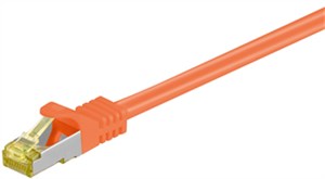 RJ45 Patch Cord CAT 6A S/FTP (PiMF), 500 MHz, with CAT 7 Raw Cable, orange