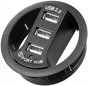 3 Port USB 2.0 Hi Speed In-Desk HUB