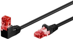 CAT 6 Patch Cable 1x 90Â° Angled, U/UTP, black