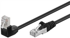 CAT 5e Patch Cable 1x 90Â° Angled, F/UTP, black