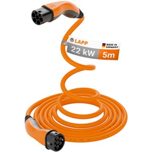 HELIX Komfort-Ladekabel Typ 2, bis zu 22 kW, 5 m, orange