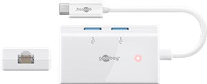 USB-Câ¢ Multiport Adapter (USB 3.0, RJ45), White