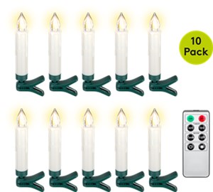 10 Wireless LED Christmas Tree Candles