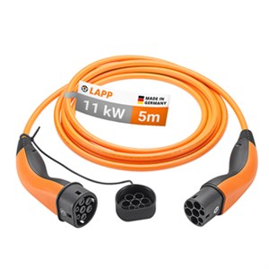 Ladekabel Typ 2, bis zu 11 kW, 5 m, orange