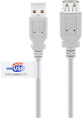 USB 2.0 Hi-Speed Extension Cable with USB Certificate, Grey