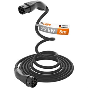 HELIX Komfort-Ladekabel Typ 2, bis zu 22 kW, 5 m, schwarz