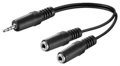 3.5Â mm Audio Y-Shaped Cable Adapter, 1x Male to 2x Female Mono