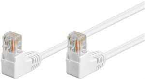 CAT 5e Patch Cable 2x 90Â° Angled, U/UTP, white