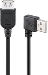 USB 2.0 Hi-Speed Extension Cable 90Â°, black