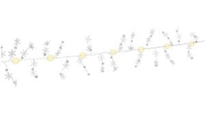 Silver Wire String Light "Snowflakes" with 10 LEDs