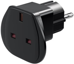 Travel Adapter UK to EU, Black