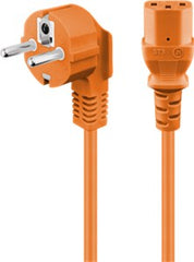 Angled IEC Cord, 3 m, Orange