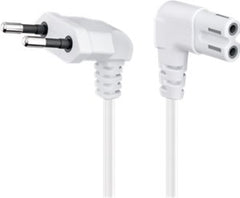 Connection Cable Euro Plug Angled at Both Ends, 1.5 m, White