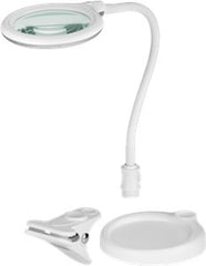 LED Magnifying Lamp with Base and Clamp, 6 W, white