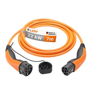 Ladekabel Typ 2, bis zu 22 kW, 7 m, orange