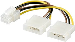 Power Cable/Adapter for PC Graphics Card, 6-Pin PCI-E/PCI Express