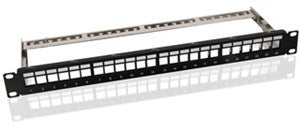 19 Inch (48.3 cm) Blank Keystone Patch Panel (STP) (1 U), with erarthing cable