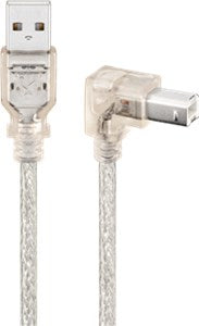 USB 2.0 Hi-Speed Cable 90Â°, transparent