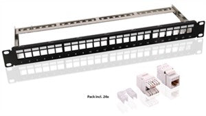 19 inch (48.3 cm) Keystone Patch Panel Pack (1 U)