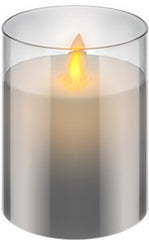 LED Real Wax Candle in Glass, 7.5 x 10 cm