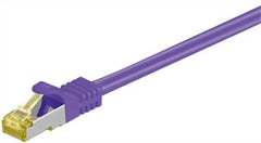 RJ45 Patch Cord CAT 6A S/FTP (PiMF), 500 MHz, with CAT 7 Raw Cable, violet