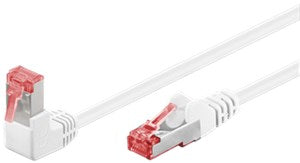 CAT 6 Patch Cable 1x 90Â° Angled, S/FTP (PiMF), white