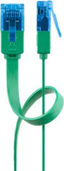 CAT 6A Flat Patch Cable U/UTP, green