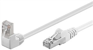 CAT 5e Patch Cable 1x 90Â° Angled, F/UTP, white