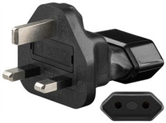 Mains Adapter Europe to UK, Black