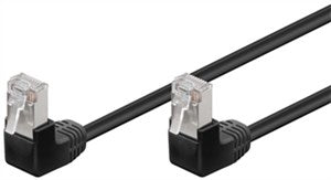 CAT 5e Patch Cable 2x 90Â° Angled, F/UTP, black