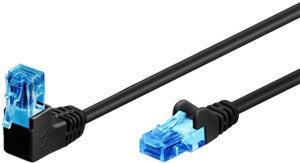 CAT 6A Patch Cable 1x 90Â° Angled, U/UTP, black