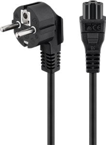 Mains Connection Cable (Earth Contact) Angled, 3 m, Black