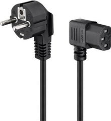 Angled IEC Cord on Both Sides, 5 m, Black